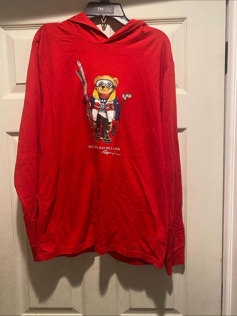 Polo by Ralph Lauren Red Ski Bear Hooded Long-Sleeve Top